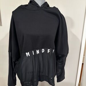 Alo yogaBlack Hoodie with Mesh Details